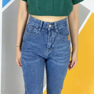 Celana Panjang Highwaist Wanita Boyfriend Jeans Fashion / Celana Jeans HW Cewek Kekinian / Denim Long Pants Women SM P585