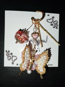 paduan cantik zircon dan mutiara strapphone/ganci