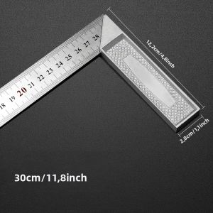 Tay Cầm Bằng Nhôm Thép Không Gỉ Thước Đo Góc Thước Vuông 250/300mm Thước Kim Loại Phải Để Đo Chính Xác