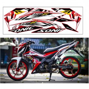 Tem rời SONIC 150cc - Mẫu 150R trắng đỏ tem bóng form chuẩn. Chất liệu PPF Cao Cấp : 3 Lớp Chống Nước Chống Phai Màu. Nhãn Dán Decal