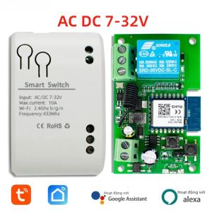 Bo Mạch Điều Khiển Từ Xa WiFi Tuya Relay 1 Kênh Công Tắc Cầu Chì 12V 24V 220V NO NC COM Hỗ Trợ RF433 Và Alexa Cho Nhà Thông Minh Tự Động Hóa