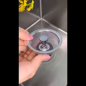 5Pcs Stainless Steel Sink Strainer Kitchen Mesh Sink Filter with Handle Drain Hole Filter Trap Waste Screen Household Wash Basin Drain Strainer