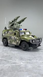 Mô hình xe ô tô cảnh sát bọc thép có 5 đèn và nhạc bằng hợp kim kèm 5 bộ phận thay thế chạy cót