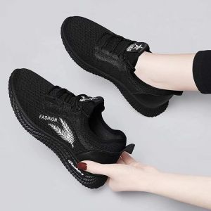 Womens Shoes Flying Woven Sports Casual Shoes 2023 Autumn New Breathable Non-Slip All-Matching Travel Shoes Ins Trendy Flats