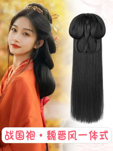 Beginner Friendly Integrated Ancient Chinese State Roan Hairpin Lazy Style Fake Hair Hanfu Headwear Traditional Costume Accessory