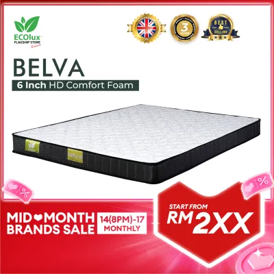 ECOlux - Belva 6 Inch / 8 Inch / 10 inch | HD Comfort Foam Mattress | Best Selling Mattress | Tilam | 3 Years Warranty
