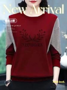 QIAOXIZI | Loose Fit Long Sleeve T-shirt and Hoodie for Middle-aged Women