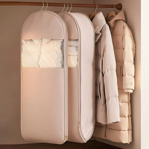 1pc Down Jacket Compressed Dust Cover Clothes Compression Hanging Bag Household Visible Clothes Storage Bag Wardrobe Organizer