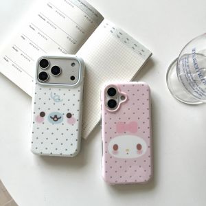 Sanrio | Cute Sanrio My Melody Cinnamoroll Star Print Phone Case Soft Shockproof Cover For iPhone 16 15 17 Pro Max Sweet Girly Aesthetic