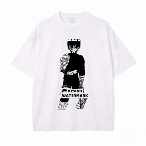 Bandai | 2026 Anime Naruto T-Shirt Manga Retro Washed Version Kakashi T-Shirt Pain T-Shirt Lee Tobi Top Mens Pure Cotton