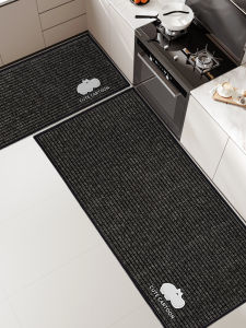 VIKAMA 2PC Bộ Thảm Nhà Bếp Chống Trơn Trượt Thấm Hút Dễ Dàng Làm Sạch Thảm Trải Sàn Nhung Pha Lê Bền Sọc Thảm Trang Trí Nhà Cửa