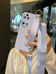 For Huawei P50 Phone Case P40 Minimalist P30 Pure Color Wrist Strap Bracket P20 New Arrival Pro Liquid Ultra-Thin Soft Silicone Cover E Crossbody over-the-Shoulder Lanyard Couple Men and Women