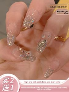 MONLEYTA | Wearable Manicure Nail Patches Short Style Ice Transparent Color French Style New Arrival Summer 2025 Premium Feeling