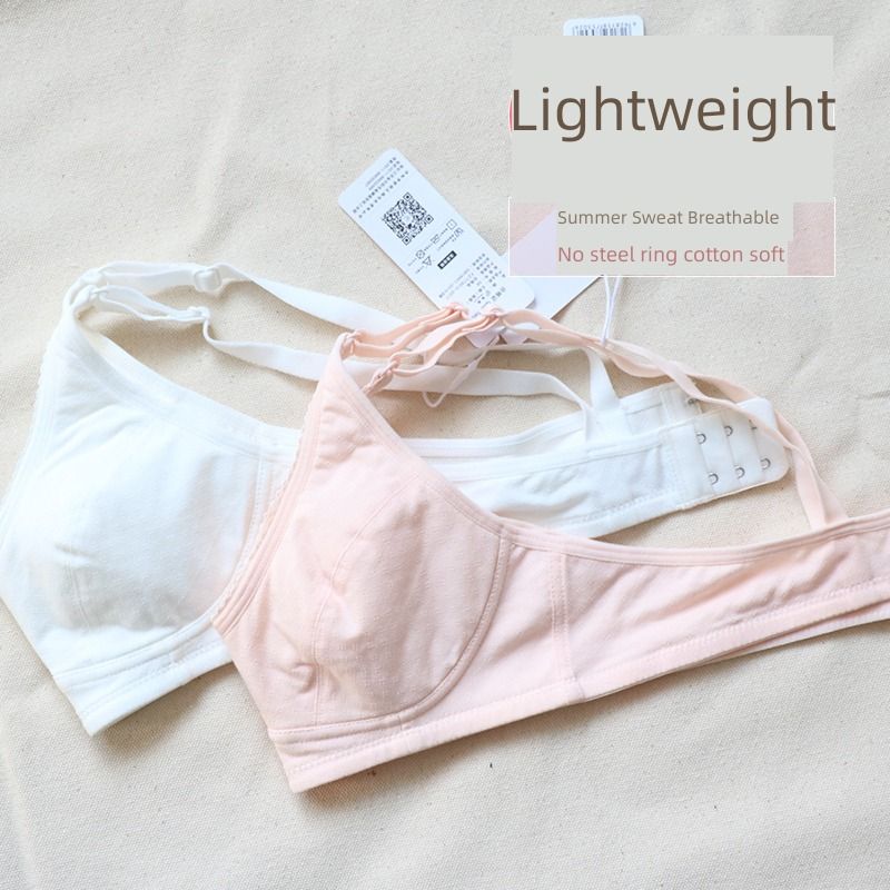 Comfortable Cotton Brassiere No Underwire Sponge Pads Prevent Spillout
