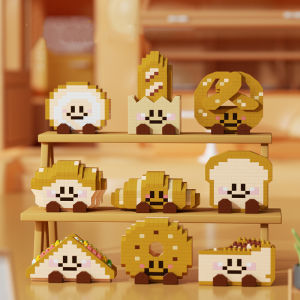 Creative bread series building blocks sandwich Swiss roll cake simulation food childrens assembly toys