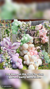 Enchanted Butterfly Balloon Arch Kit - Purple Foil Butterfly Stickers & Pastel Rainbow Latex Balloons Party Decorations Set For Girl Fairystale Birthday Baby Shower Wedding