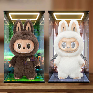 Zimomo Bubble Angel Leader Labubu Display Box Storage Cabinet Front Door Open Design Toy Showcase Holder for Collectibles