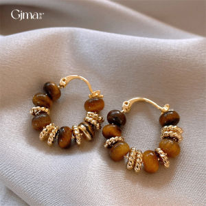 2024 New Arrival Retro Elegant Light Luxury Circle Brown Round Hoop Earrings For Women Fashion Acrylic Geometry Jewelry Gifts