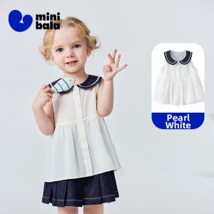 MINI BALA | Cotton Cute Sailor Collar Baby Girl Shirt