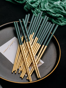 Nordic Style Anti-slip 304 Stainless Steel Chopsticks 10 Pairs