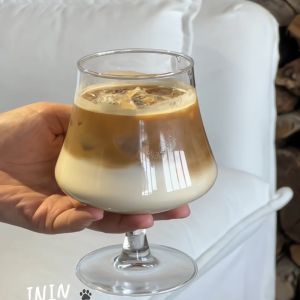 Cốc Thủy Tinh Trong Suốt Cao Cấp Có Chân Cốc Cà Phê Nữ Cốc Cocktail Mùa Hè Cốc Đựng Đồ Uống Lạnh Có Chân Ngắn Cốc Thủy Tinh