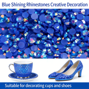 Dark Blue AB Color Flatback Jelly Resin Rhinestones for MugsBottlesTumblersCraft DecorationLoose Bling Glitter Diamond Stone