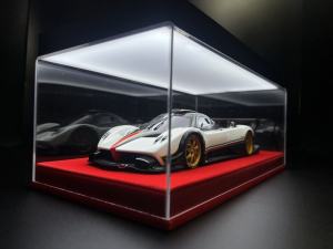 Acrylic Display Case Dust Cover Integrated Leather Base for Autoart CMC Models Car Model Showcase Protective Cover