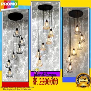 Lampu Gantung Void Tangga Minimalis Diamond 6 In 1