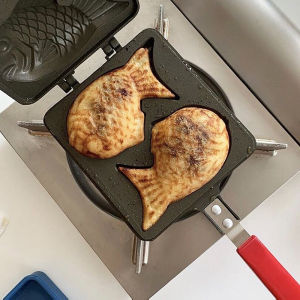 Japan Import Taiyaki Mold Baking Tray Household 2-Piece Commercial Non-Stick Pan Frying Pan Baking Tool Cake English Muffin