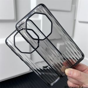 Applicable to Huawei Mate60rs Extraordinary Master Phone Case New Arrival Soft Edge Acrylic Hard Shell Transparent Simple High-End Fancy Creative Wave Grating Pattern Back Shell All-Inclusive Drop-Resistant Protective Cover