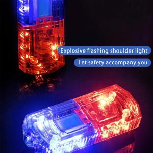 Safety Patrol Alarm Flash Signal Strobe Lamp Red Blue Led Shoulder Warning Light 600mAh USB Charging with Stainless Steel Clip