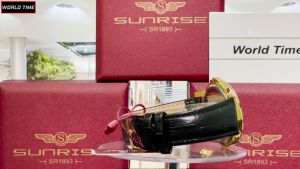 Đồng hồ pin đồng hồ nam Sunrise dm1116swa full hộp thẻ bảo hành hãng kính Sapphire chống xước chống nước dây da bò