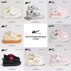 Giày thể thao nữ Warrior vải lưới thoáng khí đế bằng cao su