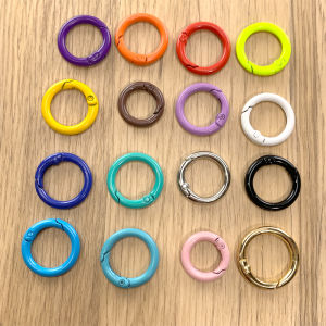 Colorful Metal Keychain Spring Clip Phone Case Accessory Book Binding Circle DIY Handmade Journal Decorations Key Holder