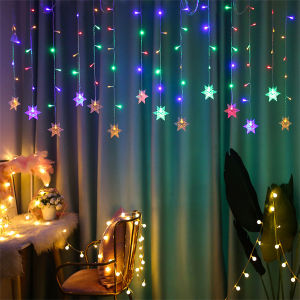 LED Snowflake String Lights Christmas Garland Curtain Fairy Lights Outdoor For New Year Wedding Holiday Party Xmas Window Decor
