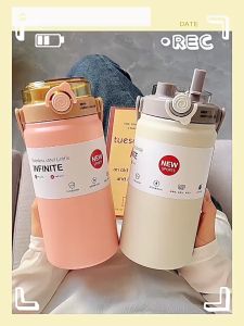 Bình giữ nhiệt Boss 1200ml cao cấp inox 304 giữ nhiệt 8-12h nhám chống trầy xước quai xách kèm ống hút tặng sticker 2D