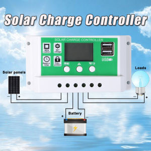 Teabelle Solar Panel Charger Controller Regulator 30A 20A 10A 12V 24V PWM LCD USB Solar Panel Charger