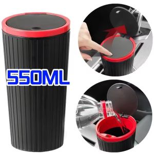 Car Trash Can Cup Holder Waterproof Car Interior Rubbish Container Press Type Versatile Trash Can Large Capacity Can Accessories