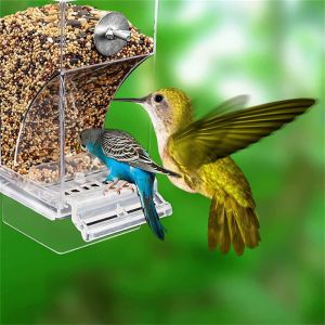 No Spill Bird Feeder Automatic Parrot Food Water Dispenser Seed Container Cage Accessory For Small Medium Parakeets Cockatiels