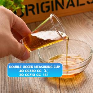 Seeko PVC Double Jigger Measuring Cup 10/20/40cc Transparent Jigger with Measurement Markings