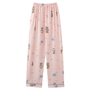 Miiow | Comfortable Womens Sleep Pants Spring Autumn Casual Loose Adjustable Postpartum Plus Size Home Leisure Polyester Spandex