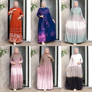 Gamis Twill Terbaru Motif Eksklusif Bahan Rayon Tebal