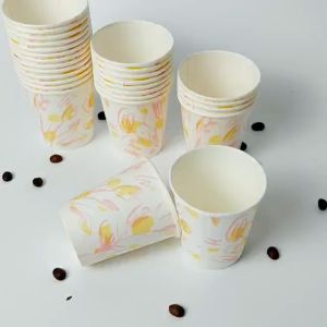 50 chiếc cốc giấy hoa 5oz - 150ml ly giấy NHẬP KHẨU HÀN QUỐC