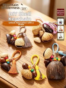 XIAOXIONGERBAN | Bộ Kit Làm Chuông Gió Treo Trang Trí Từ Vỏ Cây Tự Nhiên DIY