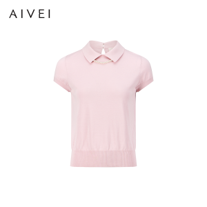 AIVEI | New Spring and Summer Fresh Shoulder Knitted Short Sleeve Blouse