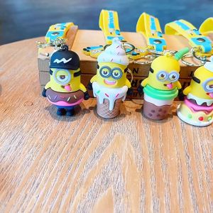 Gantungan Kunci Keychain Karakter Motif Minion Disney Lucu Karet Souvenir Hadiah