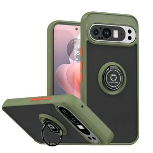 For Google Pixel 9A 8A 7A Armor Matte Car Magnetic Cover For Google Pixel 9 Pro XL 10 Pixel 7 8 Pro Ring Stand Shockproof Case