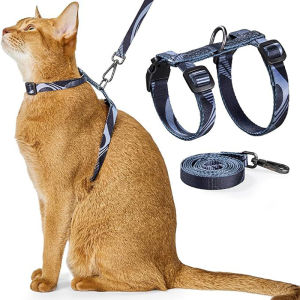 150cm/59.06in Pet Cat Harness Leash Set Adjustable Puppy Lead Leash Walking Cat Leash Escape Proof Cat Harness Pet Supplies
