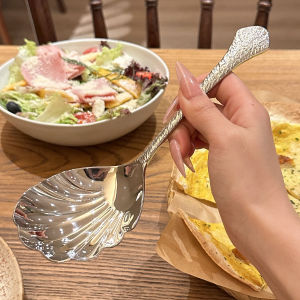 18/10 Stainless Steel Serving Spoon Stirring Spoon Public Spoon Larger Shell Spoon Original Single Meal Soup Spoon