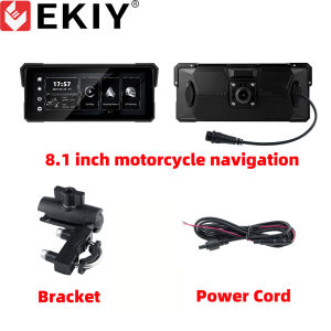 EKIY 8.1 inch Mirror Link Wireless CarPlay Moto Android Auto Portable Digital Motorcycle Dashboard GPS Navigation Display Screen